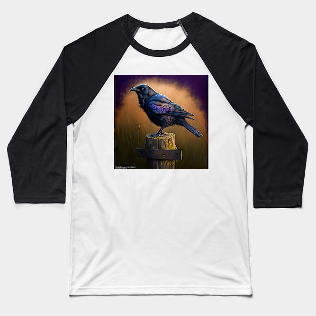 Crow #001 Baseball T-Shirt by thewandswant